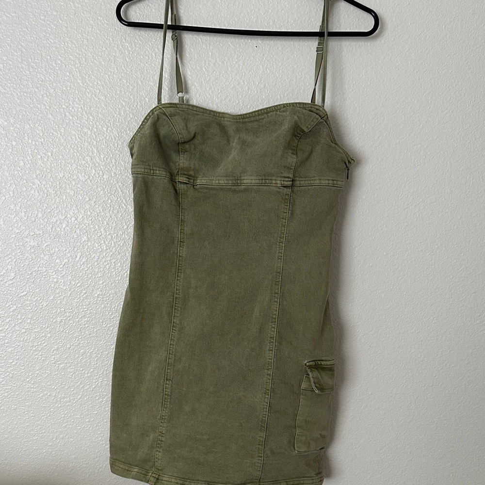 Urban Outfitters Olive Green Strapless Bodycon Dress - Women